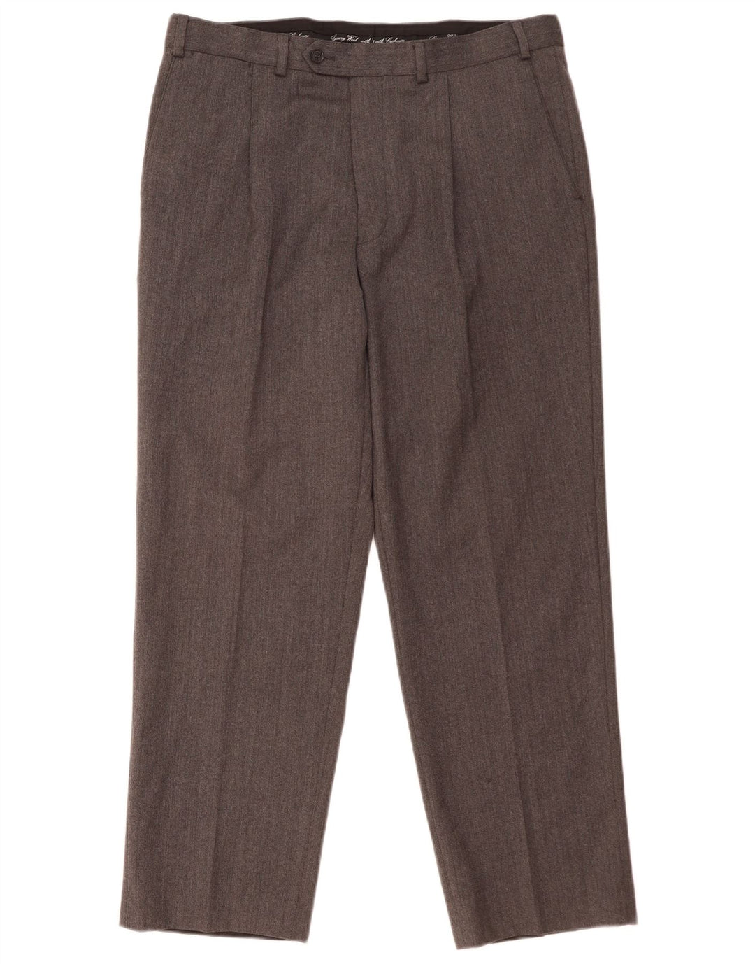 Calça masculina de terno reto MARKS & SPENCER W36 L29 lã cinza