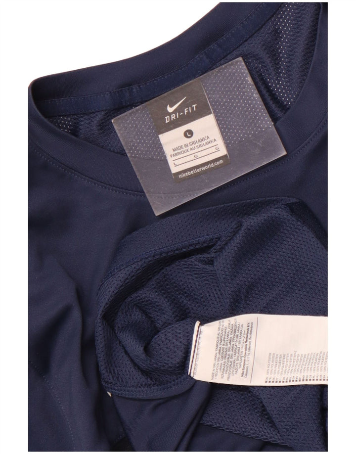 Camiseta masculina Nike Dri Fit grande poliéster azul marinho