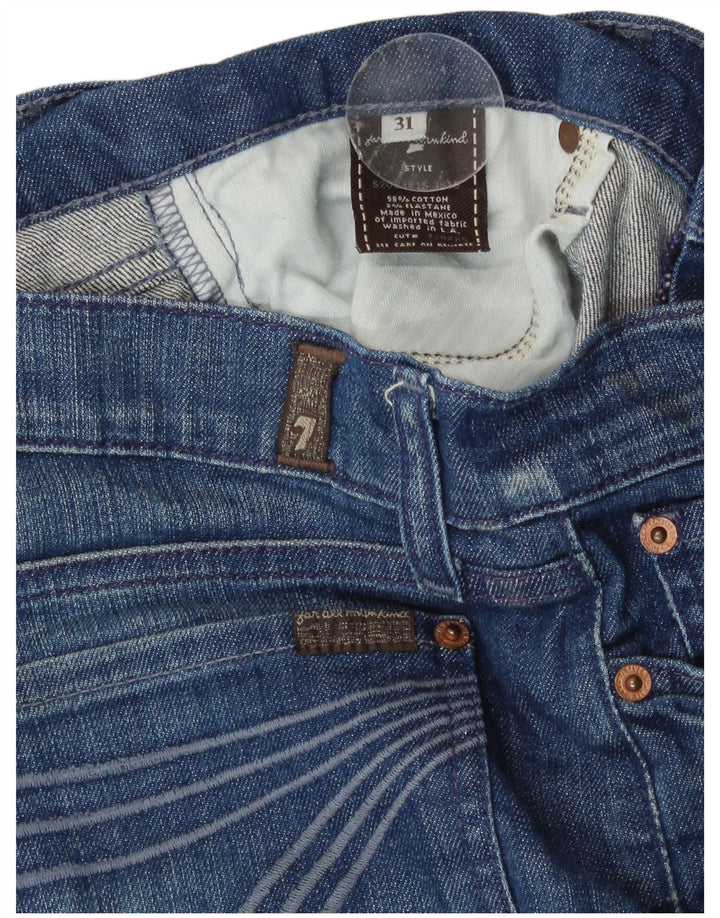 7 For All Mankind Shorts jeans feminino W31 algodão azul médio