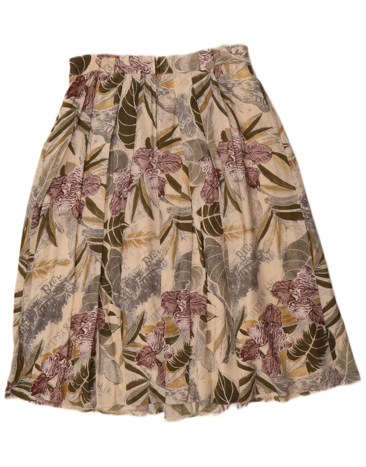 Saia plissada feminina vintage EU 40 Médio W30 Floral multicolorido