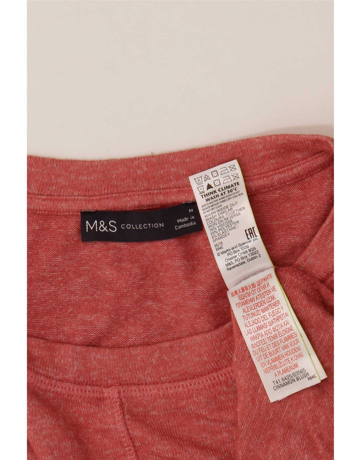 Camiseta feminina Marks & Spencer UK 14 viscose vermelha média