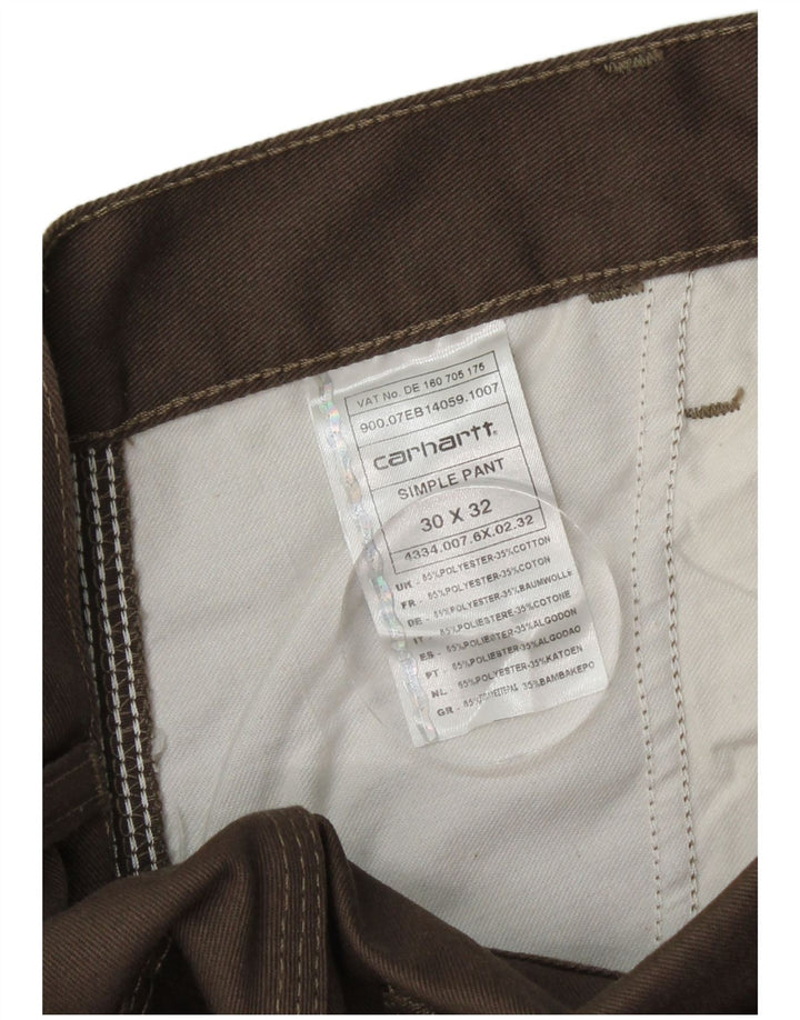 Calça chino reta masculina CARHARTT W30 L32 poliéster marrom