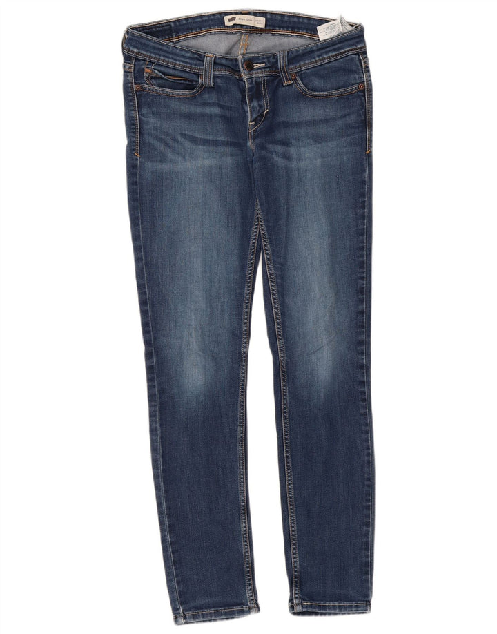 Calça jeans skinny feminina com curva leve e cintura baixa da LEVI'S W29 L32 algodão azul