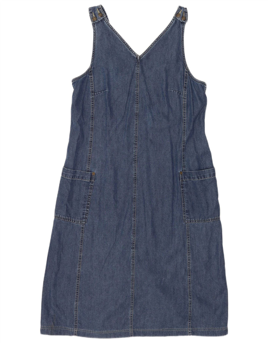 Vestido feminino Marks & Spencer St. Michael Denim Dungaree Reino Unido 16 grande azul