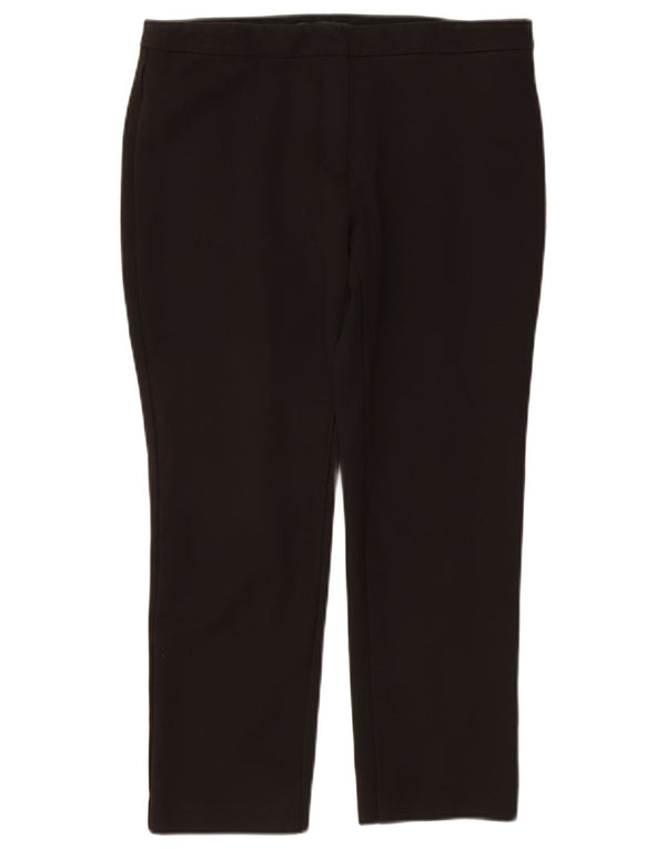 Calça feminina cortada reta Marks & Spencer Reino Unido 12 médio W30 L25 preta