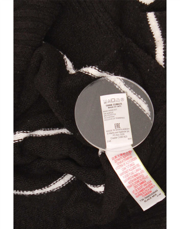 Suéter feminino Marks & Spencer com gola tartaruga Reino Unido 14 médio preto