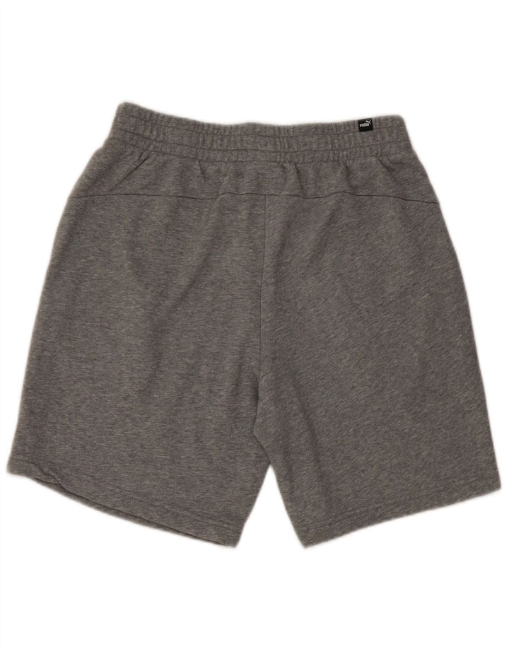 Shorts esportivos masculinos Puma Graphic cinza médio algodão manchado