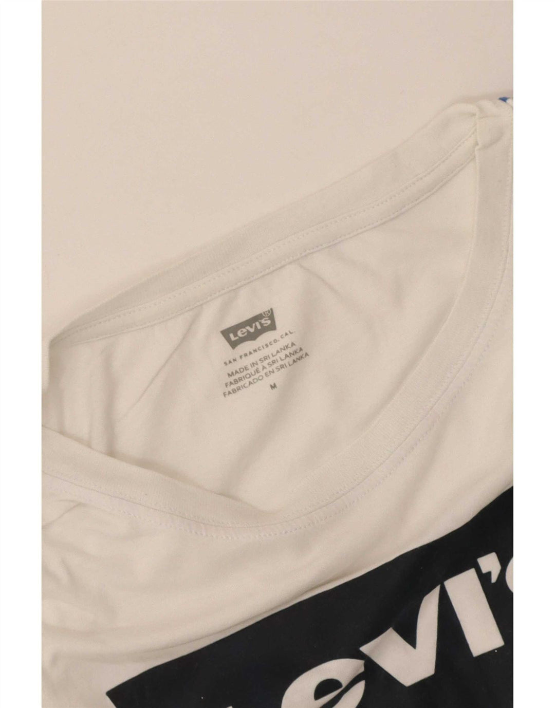Camiseta feminina Levi's Crop Oversized Graphic UK 14 Médio Branco