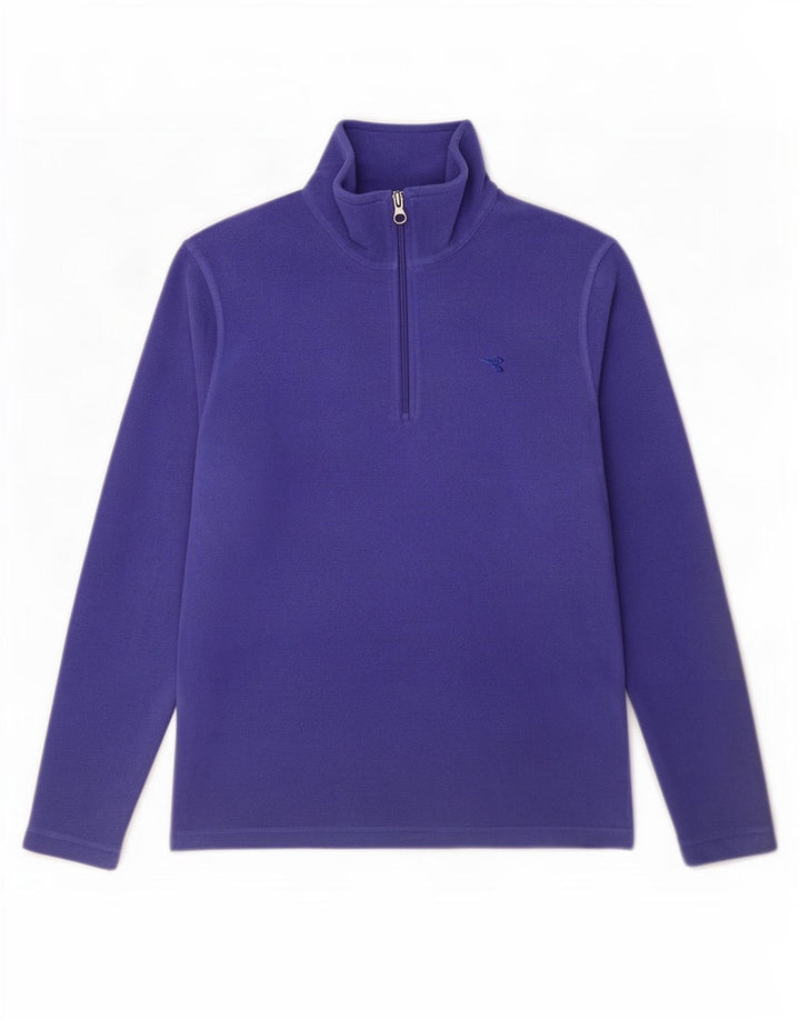 Diadora Mens Zip Neck Fleece Jumper Médio Azul Poliéster