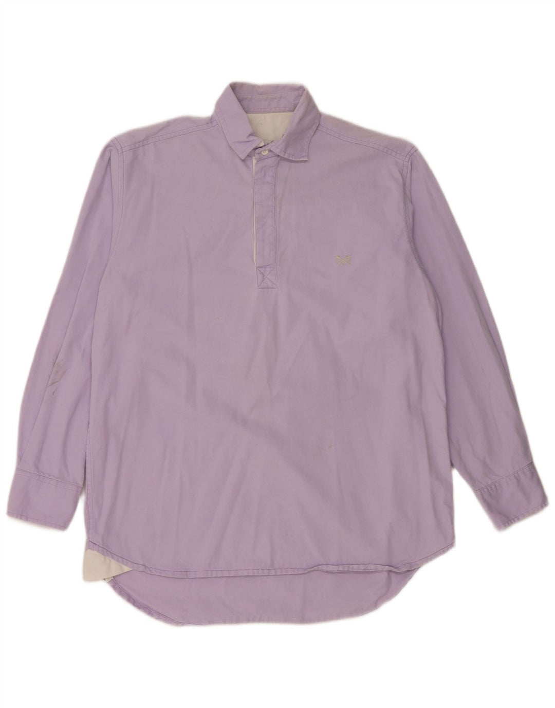 CREW CLOTHING Camisa pulôver masculina pequena de algodão roxo