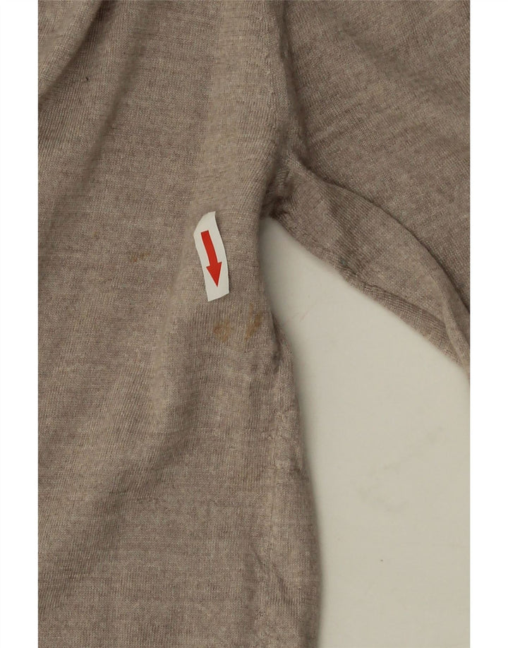Suéter masculino REISS com zíper e gola grande de lã cinza