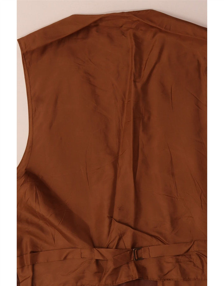 Colete de couro masculino VINTAGE grande couro marrom