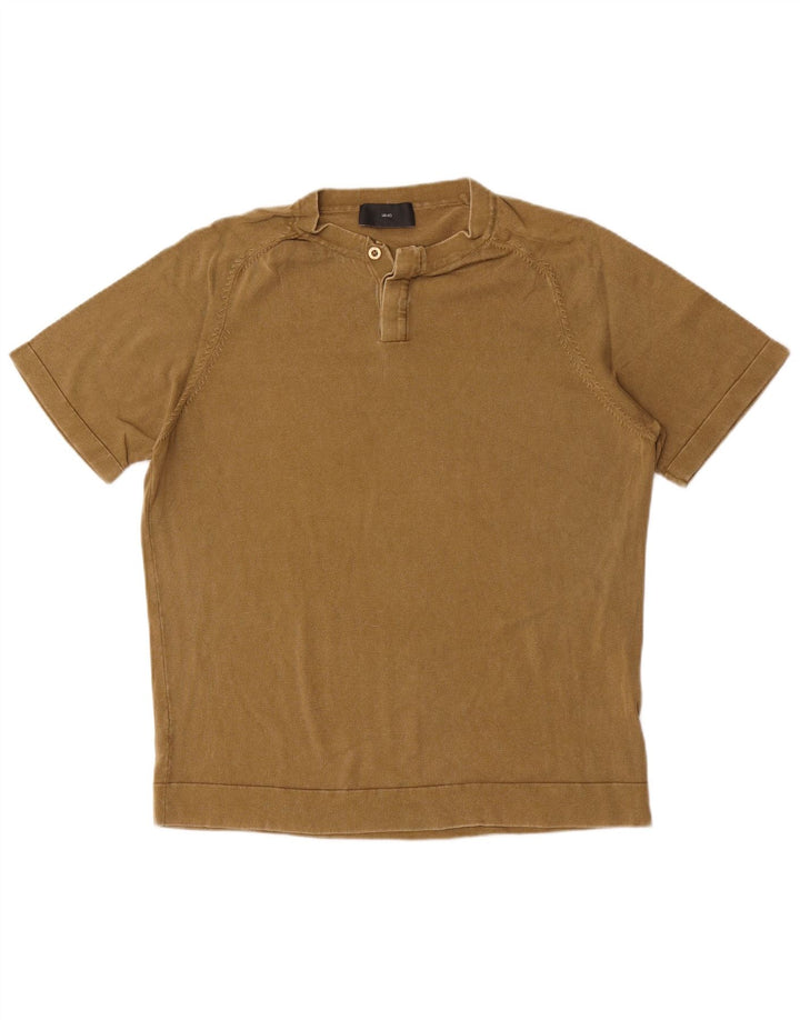 Liu Jo Camiseta masculina grande de algodão cáqui