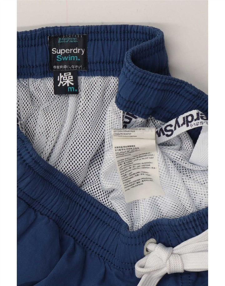 Shorts de natação masculino Superdry Graphic azul marinho médio algodão colorblock