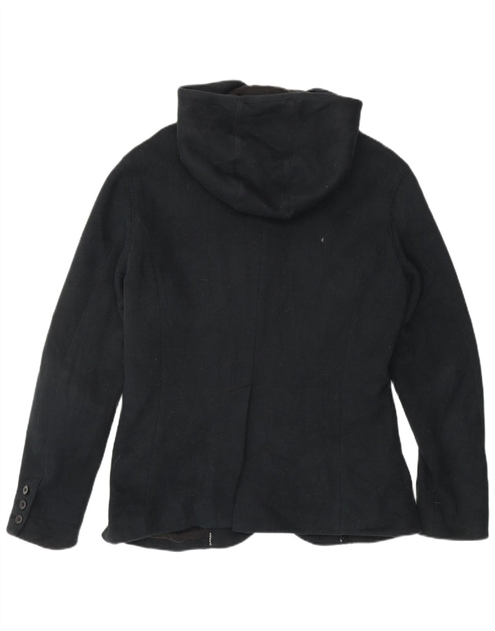 Sobretudo feminino Armani Jeans com capuz Reino Unido 14 algodão preto médio