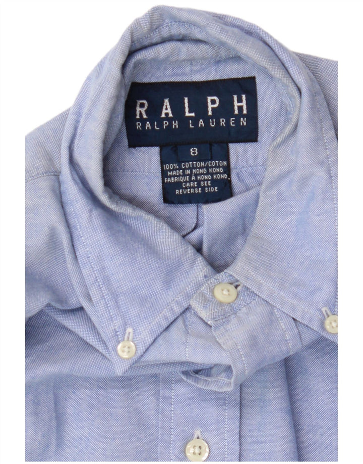 Camisa feminina POLO RALPH LAUREN EUA 8 algodão azul médio