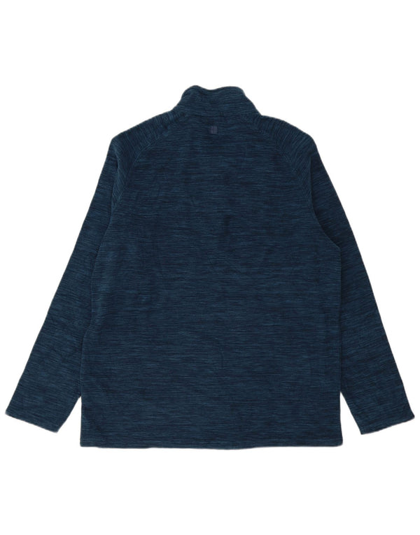 Suéter de lã masculino Mountain Warehouse com zíper e gola grande azul marinho salpicado