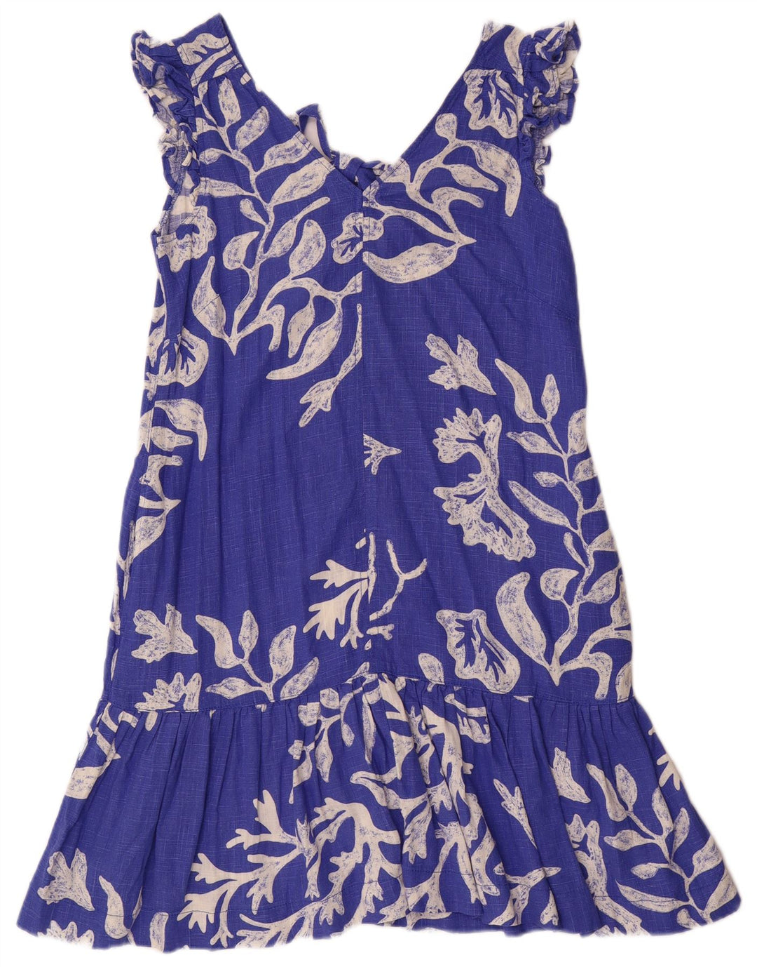 Próximo Vestido feminino evasê UK 10 pequeno azul floral viscose