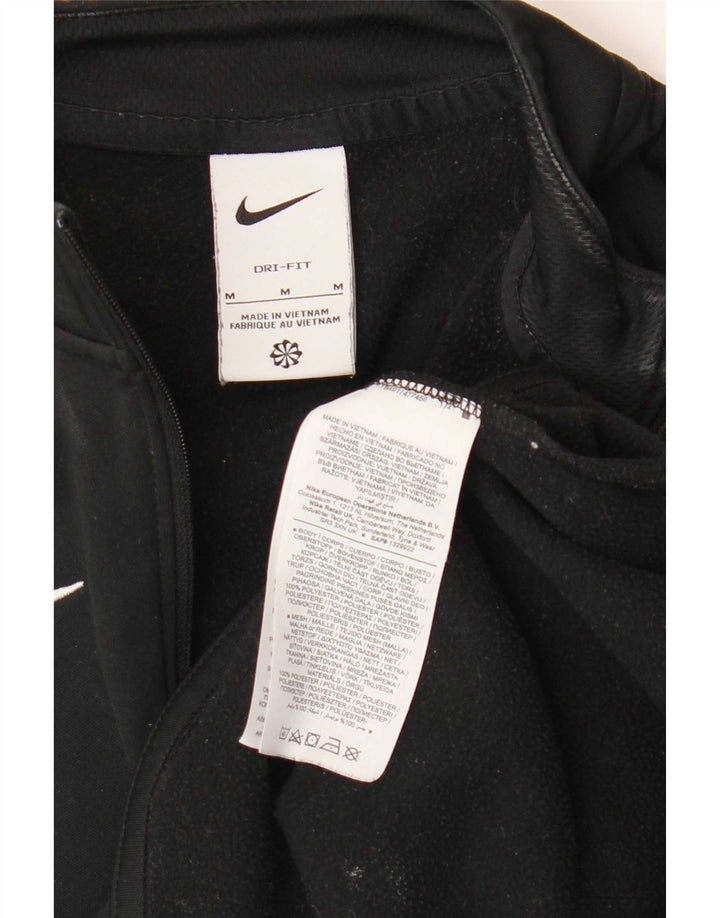 Nike Womens Dri Fit Moletom Jumper UK 14 Medium Black Colourblock