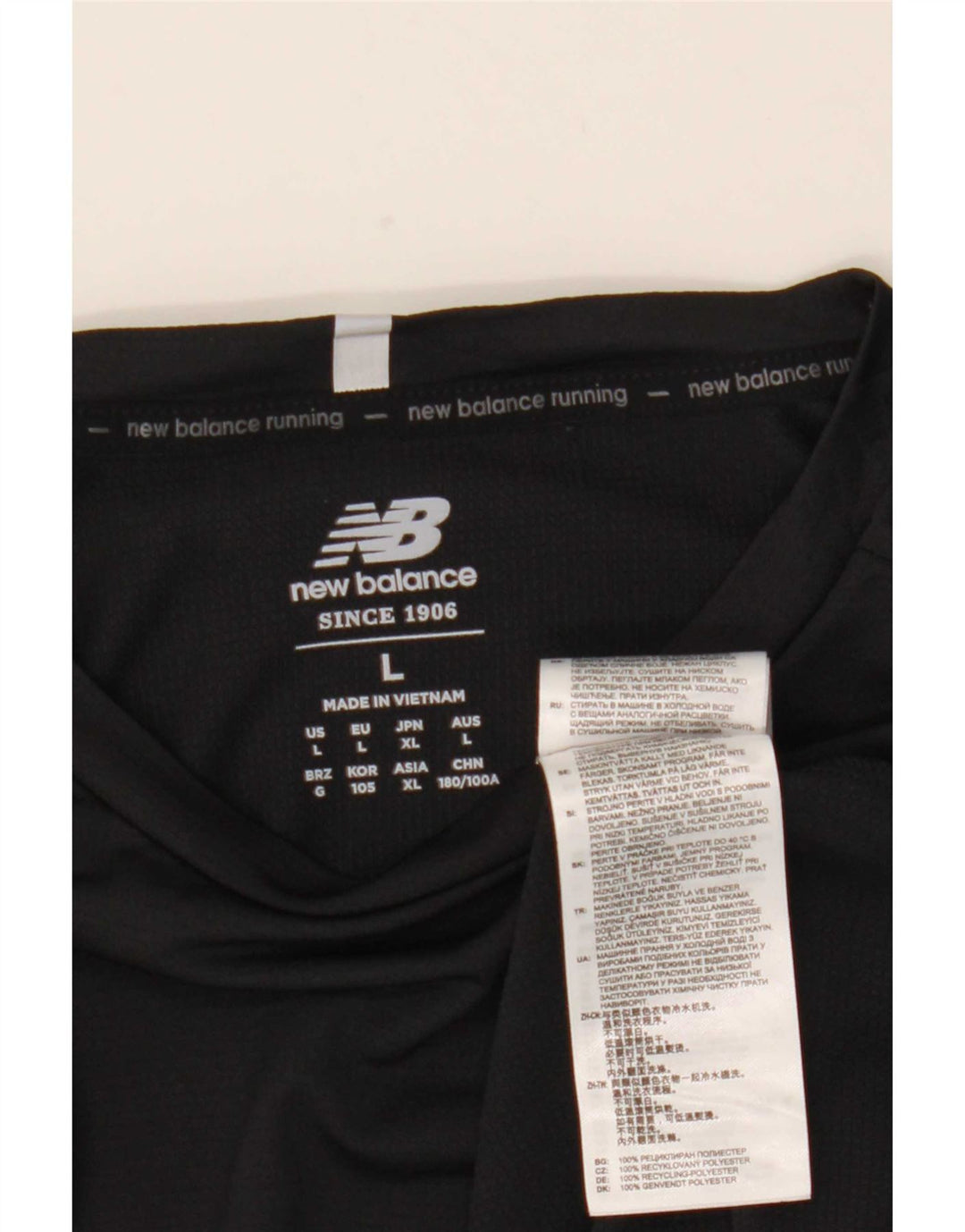 New Balance Masculino Top Manga Longa Grande Poliéster Preto