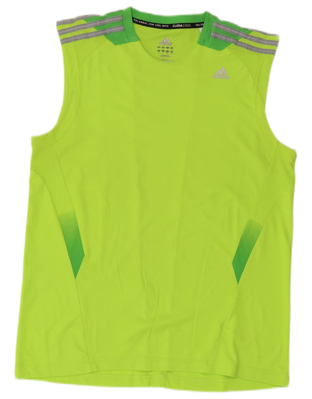 Adidas Mens Climacool Vest Top Grande Verde Colorblock Poliéster