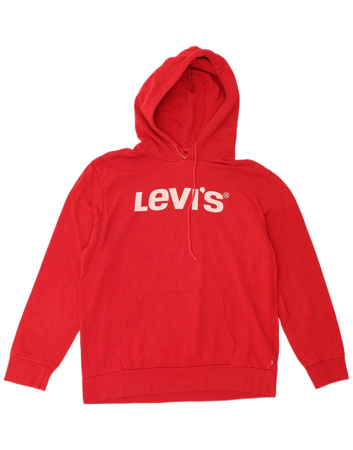 Suéter com capuz gráfico masculino Levi's XL vermelho