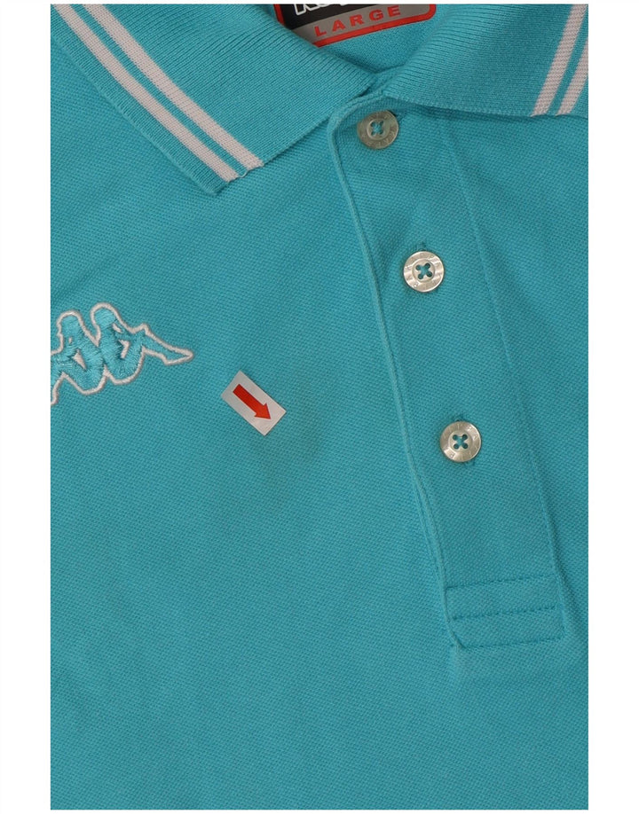 Camisa polo masculina Kappa grande algodão azul