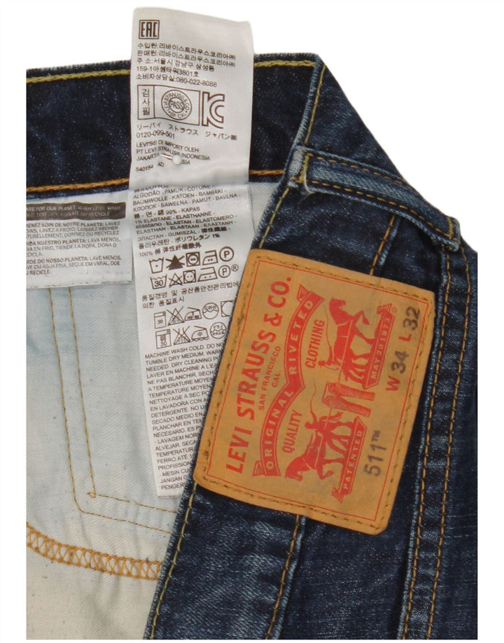 Calça jeans feminina Levi's 511 Slim W34 L32 azul algodão