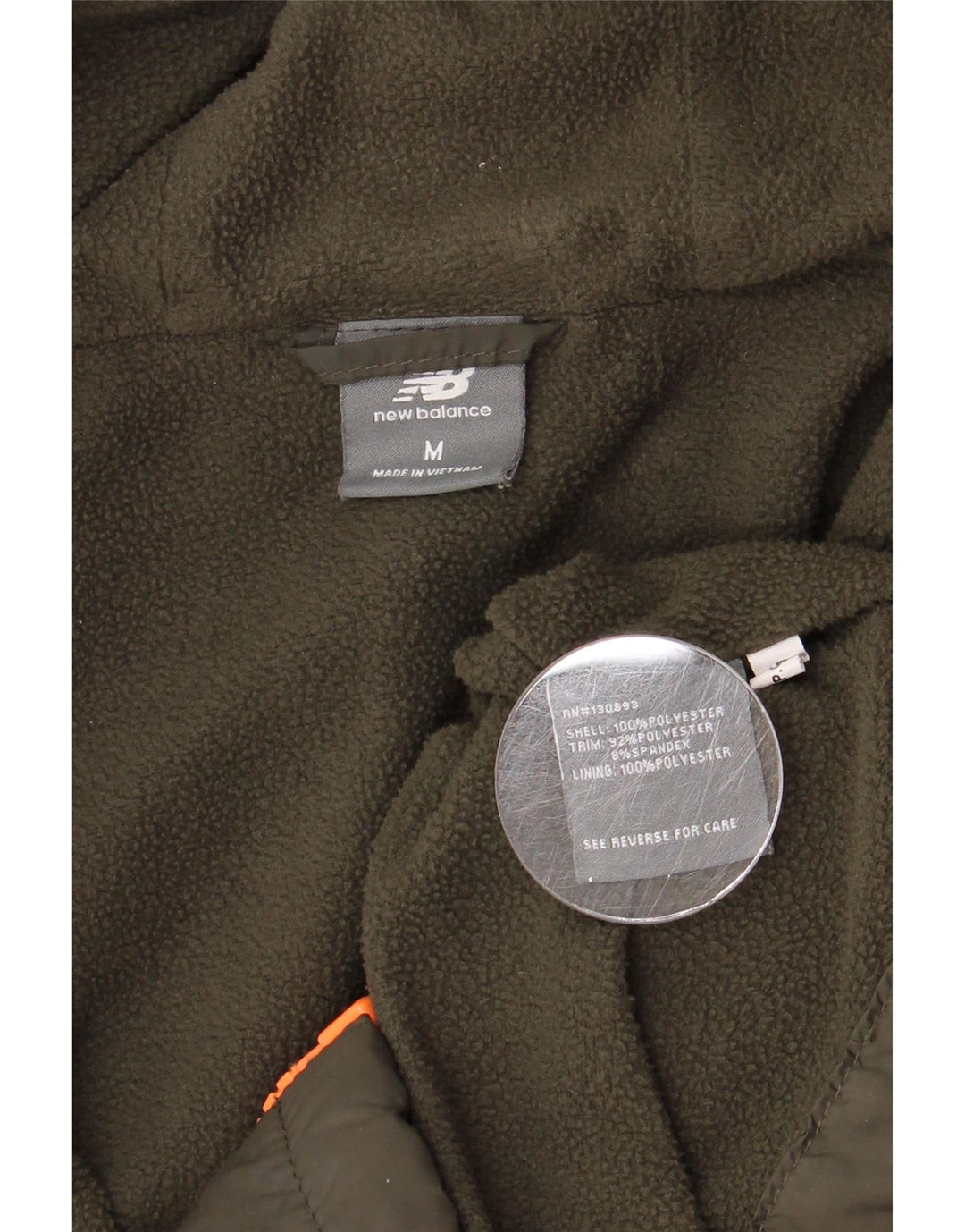 Jaqueta corta-vento feminina com capuz New Balance Reino Unido 14 poliéster cáqui médio