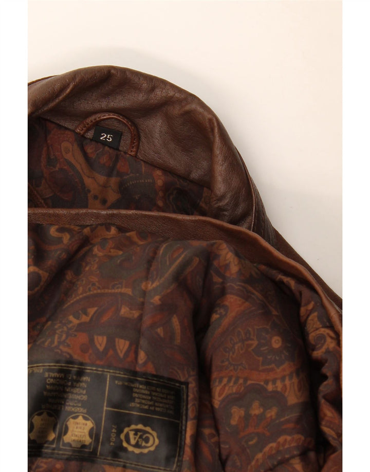 Casaco corta-vento masculino C&A de couro UK 42 XL couro marrom