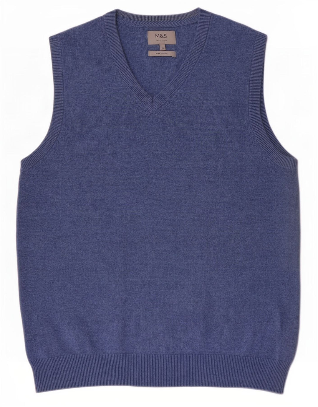 Regata masculina Marks & Spencer com colete de algodão azul médio