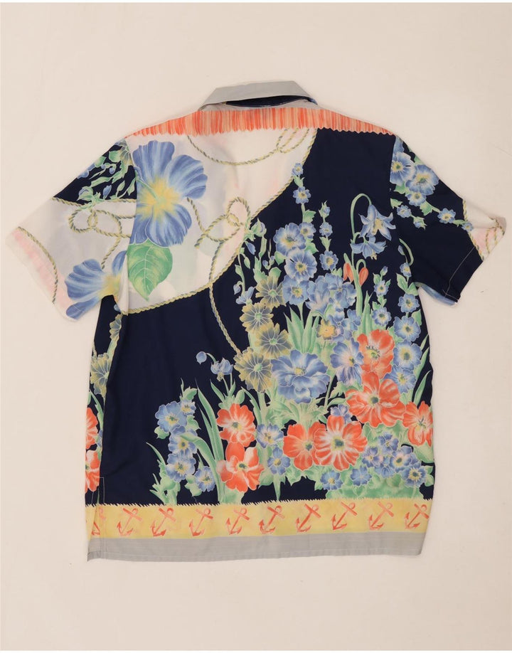 ALEXIA Blusa feminina oversized UK 14 média floral multicolorida