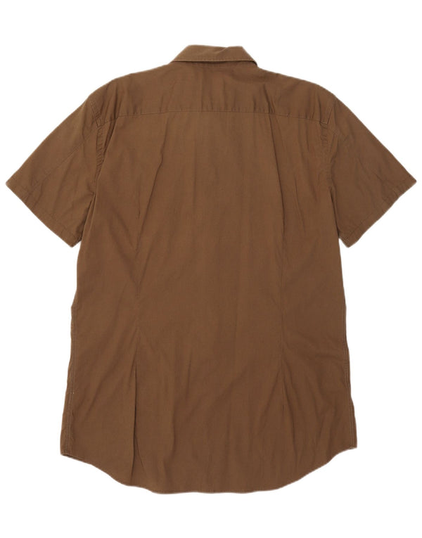 Camisa masculina diesel de manga curta média cáqui
