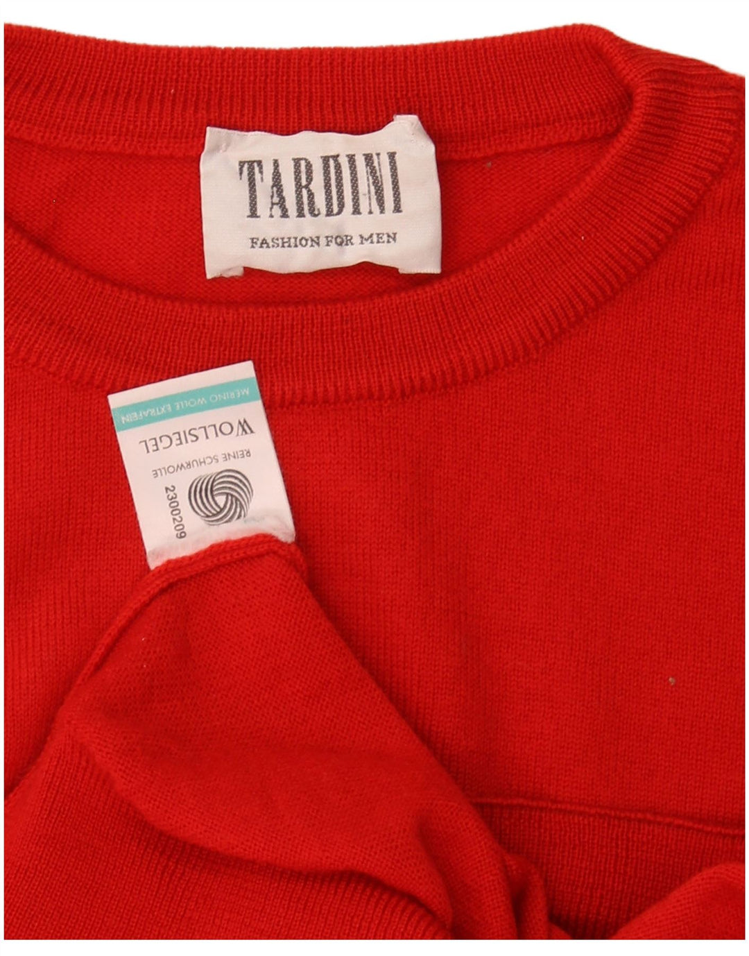 Suéter masculino TARDINI com gola redonda XL de lã vermelha