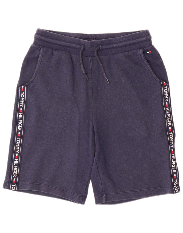 Tommy Hilfiger Mens Graphic Sport Shorts Pequeno Algodão Azul Marinho