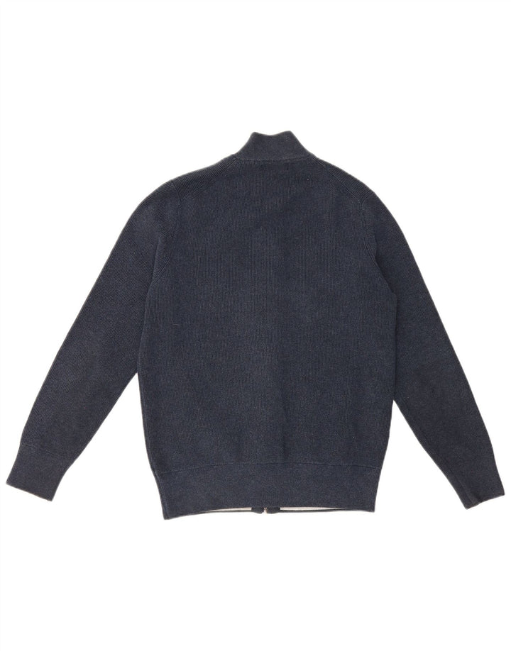 Suéter cardigã masculino Marks & Spencer médio azul marinho poliéster