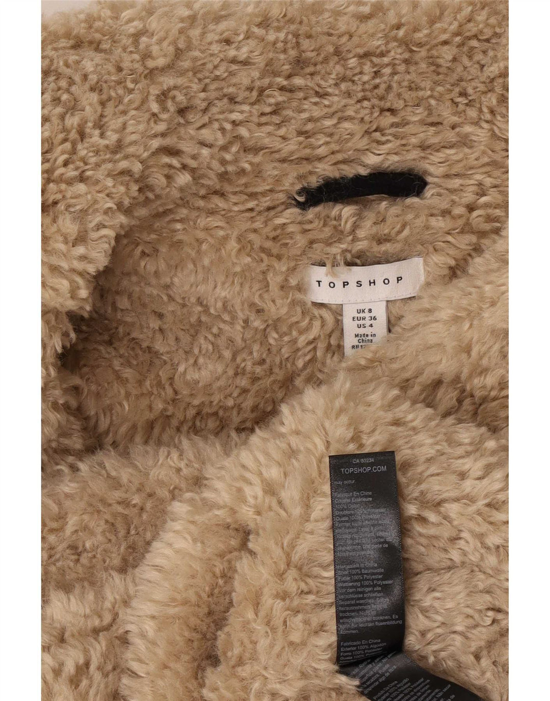 Jaqueta feminina de veludo cotelê Topshop UK 8 pequeno bloco colorido preto
