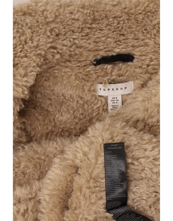 Jaqueta feminina de veludo cotelê Topshop UK 8 pequeno bloco colorido preto