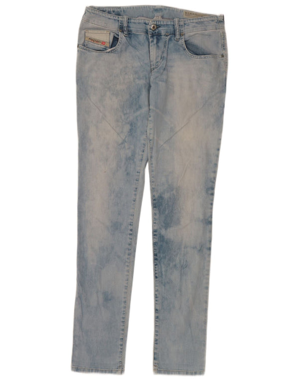 Jeans feminino Diesel Grupee Super Slim Skinny W30 L32 Azul Tie Dye Algodão