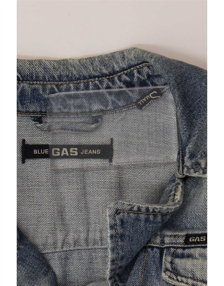 Casaco jeans feminino Gas UK 10 pequeno algodão azul