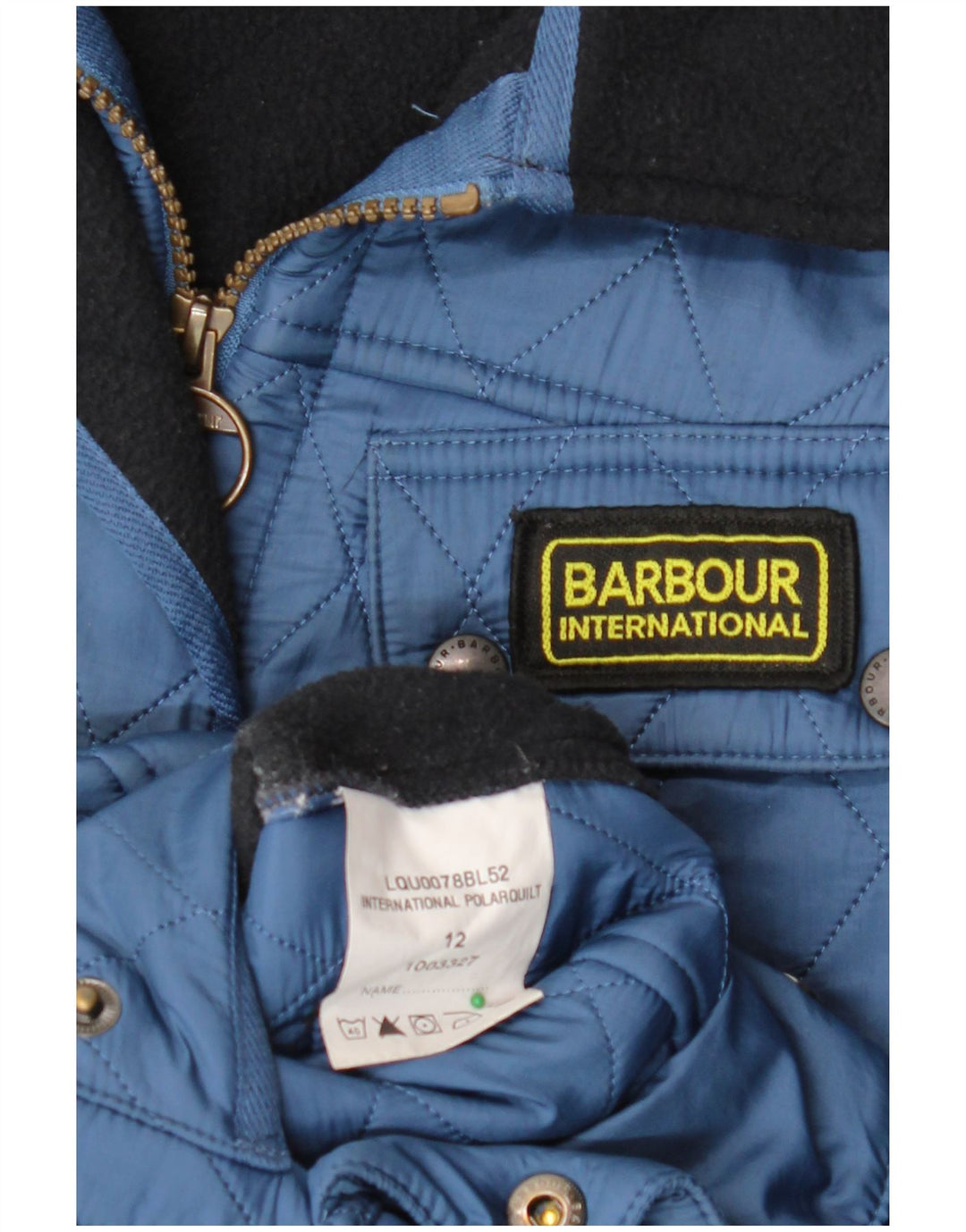 Jaqueta acolchoada feminina BARBOUR UK 12 poliamida azul médio