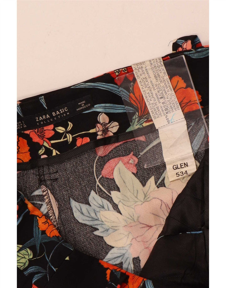 Calça Harém Feminina Zara Grande W30 L25 Poliéster Floral Multicolorido