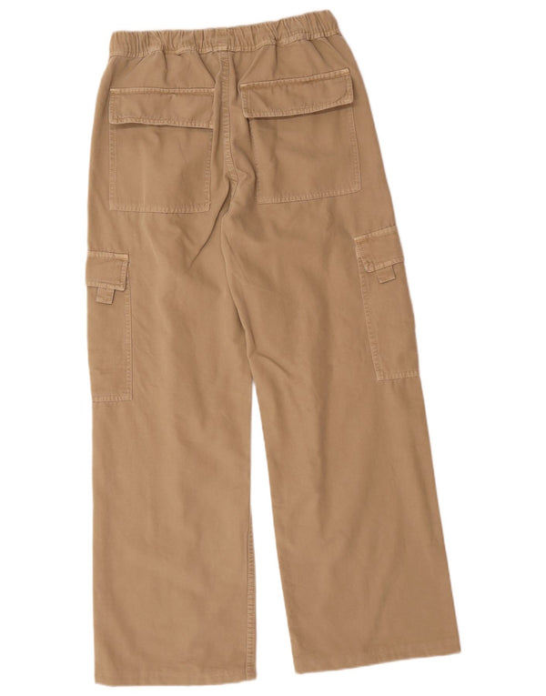 Zara Calça Cargo Feminina Solta Fit UE 36 XS W26 L28 Bege