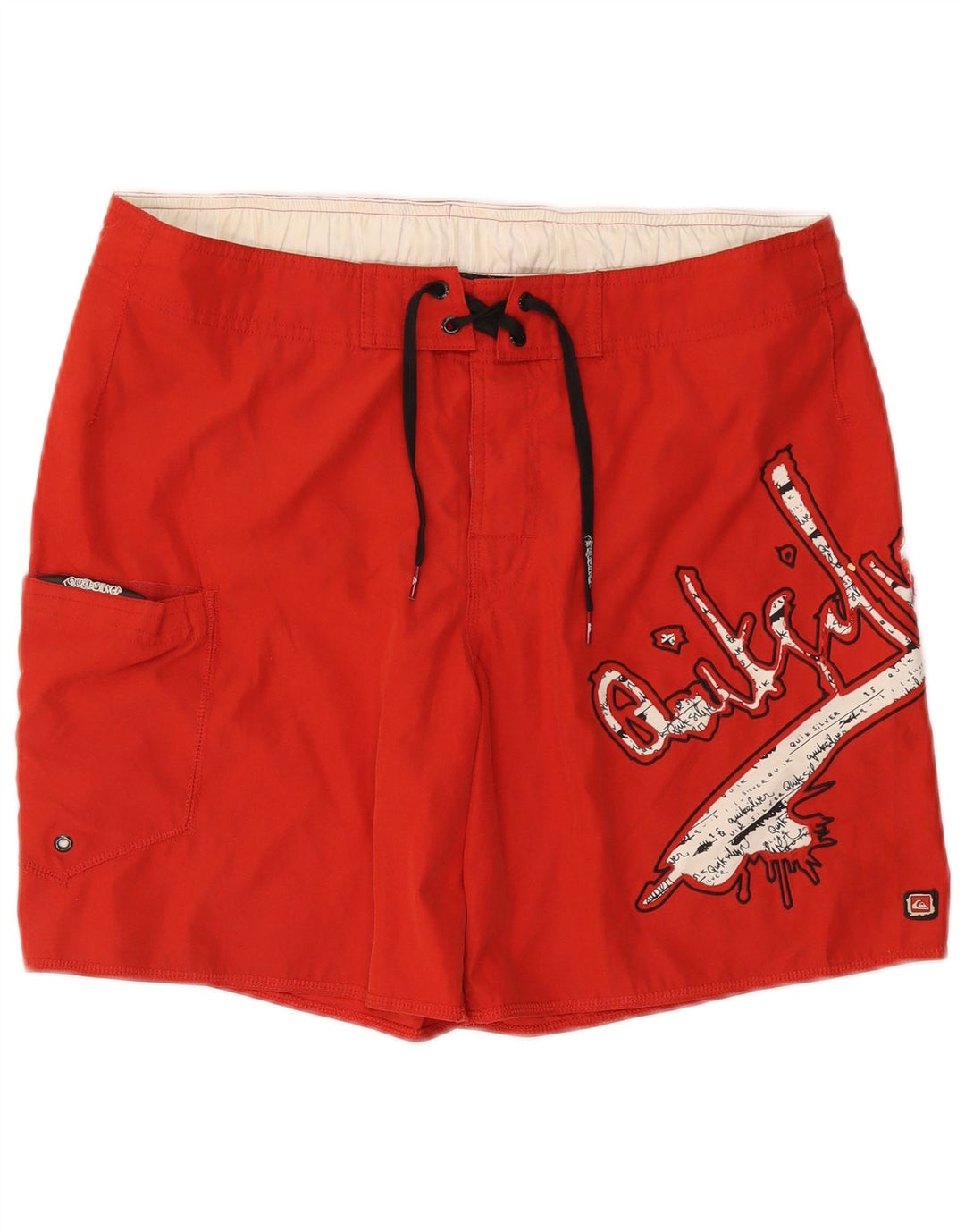 Shorts de natação masculino QUIKSILVER pequeno poliéster vermelho