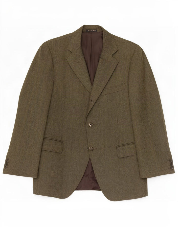Jaqueta Blazer Masculina Aquarama com 3 Botões IT 50 Lã Virgem Verde Grande