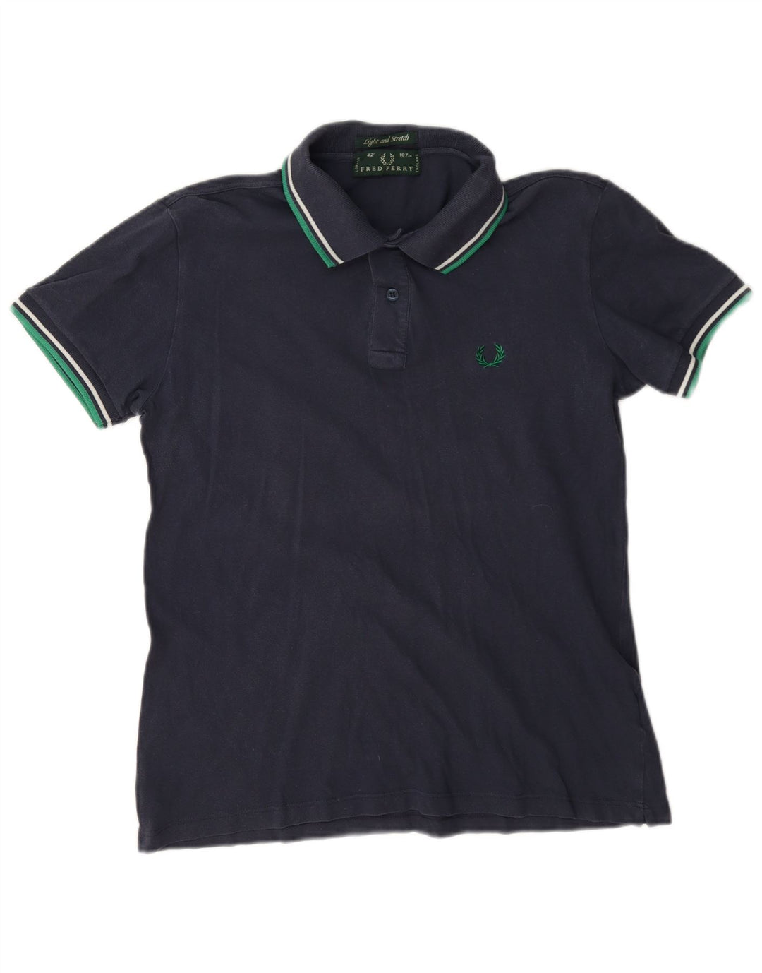 Camisa polo masculina leve e elástica Fred Perry de algodão azul marinho médio