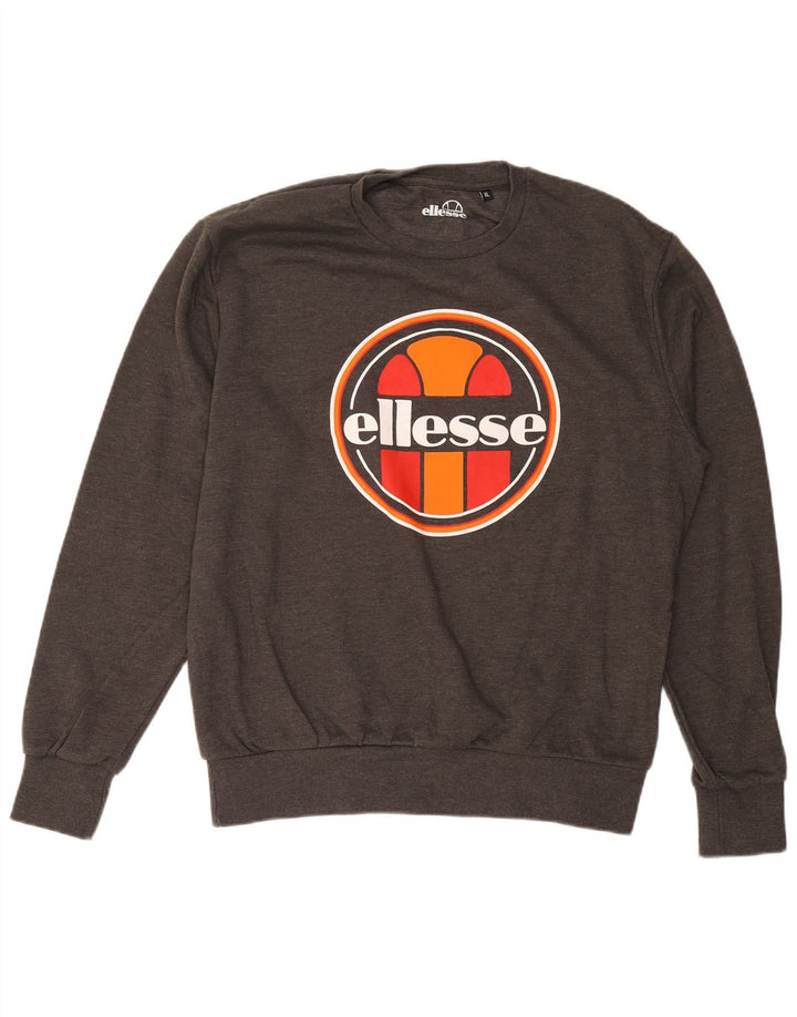 ELLESSE Suéter gráfico masculino de algodão cinza XL