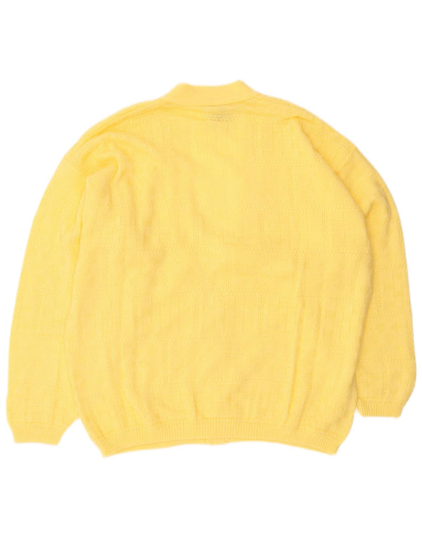 Novo Suéter Cardigan Masculino Rápido XL Amarelo Acrílico