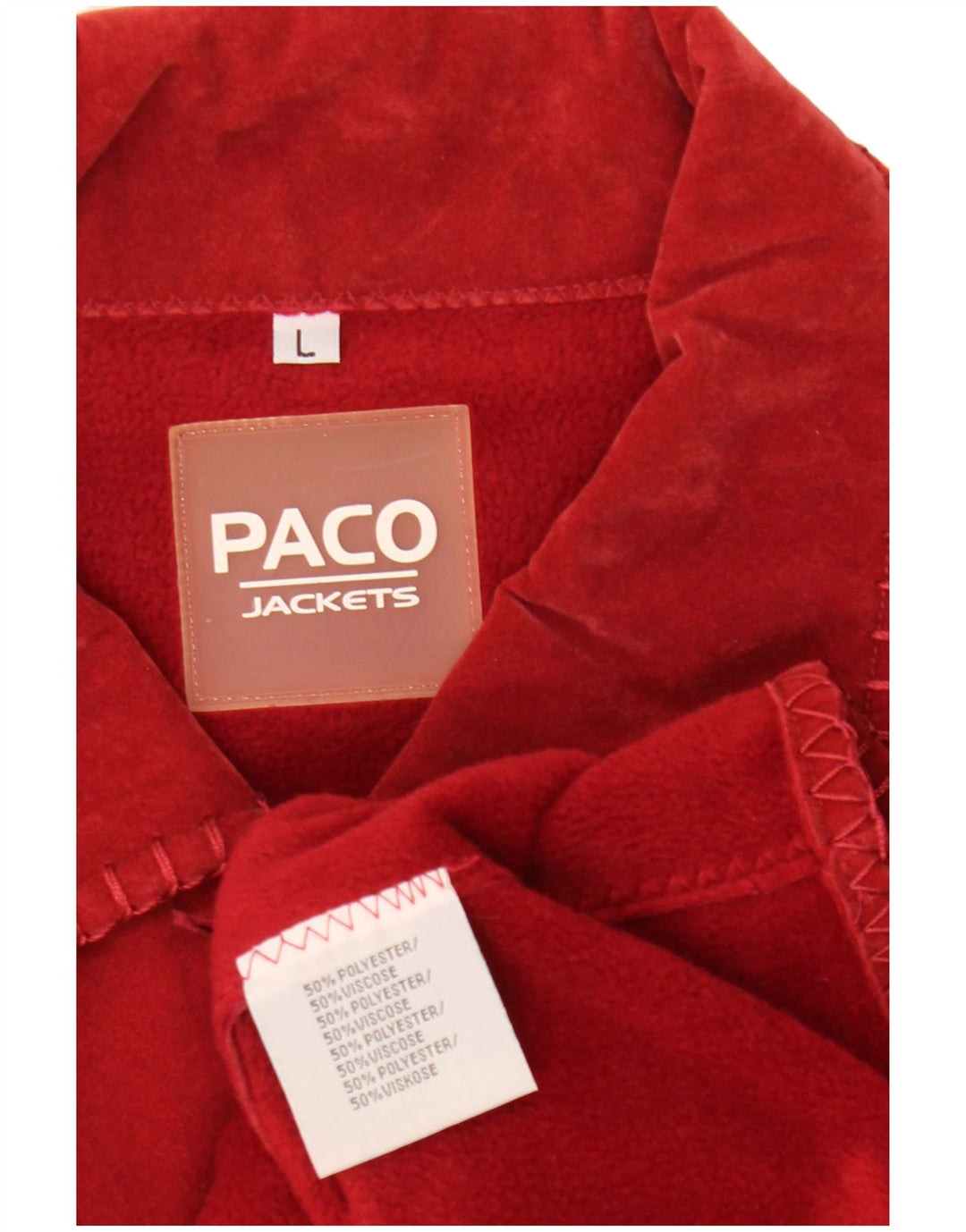 Sobretudo de lã feminino Paco UK 16 grande poliéster vermelho