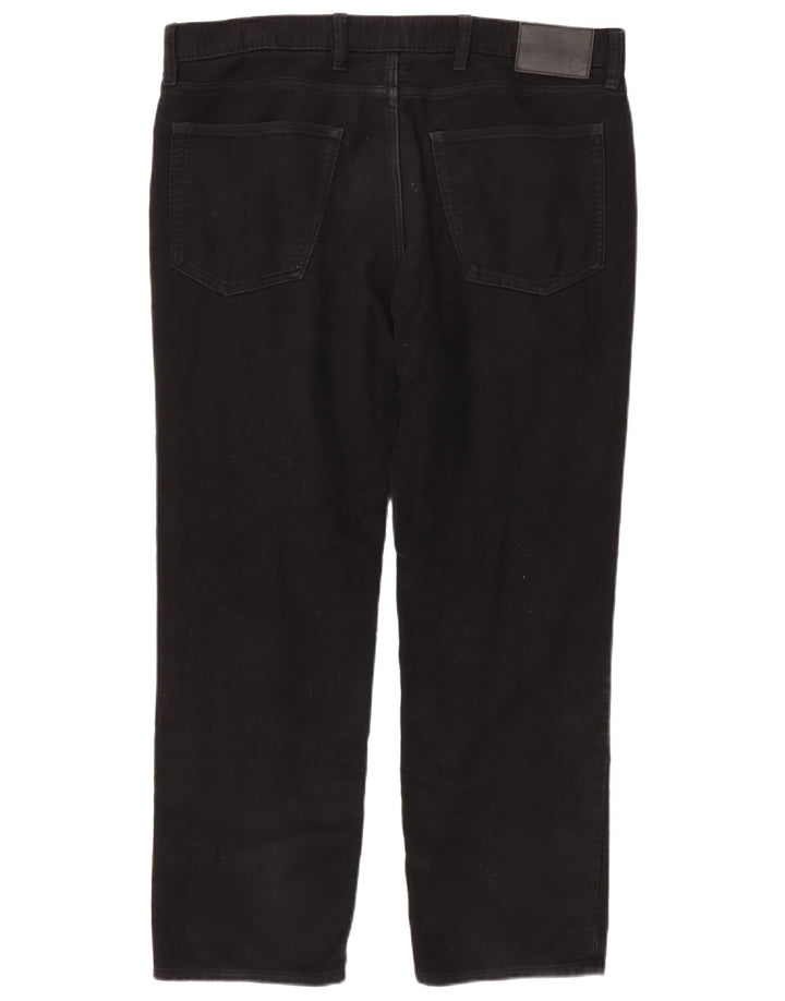Calça casual masculina Marks & Spencer de ajuste regular W38 L29 algodão preto